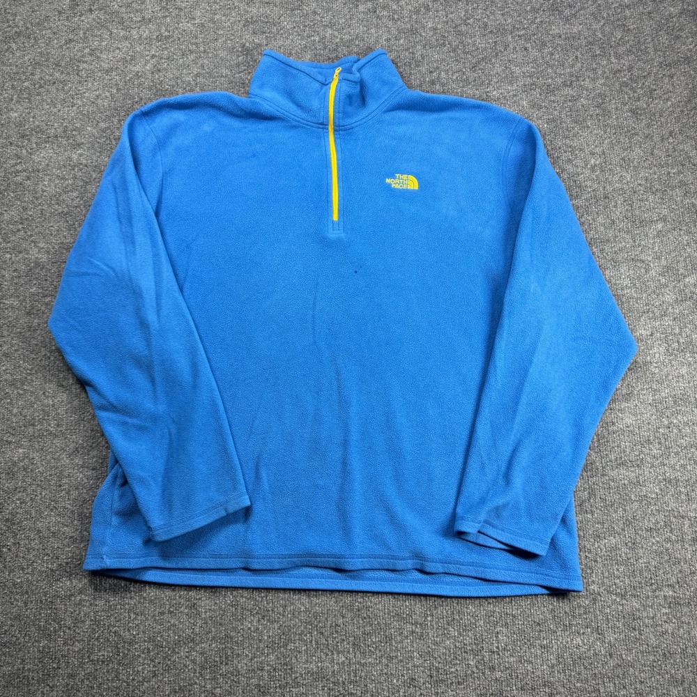 The‎ North Face Quarter Zip Fleece Womens XL Blue Yellow Pullover Jacket